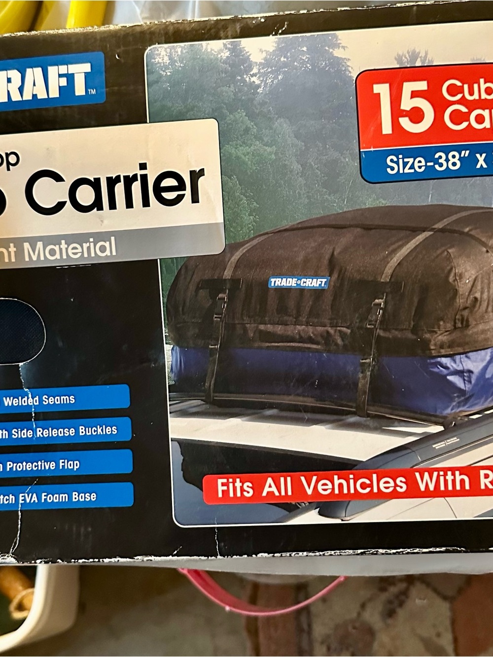 Trade•Craft 15 Cubic Ft Rooftop Cargo Carrier - Black & Blue